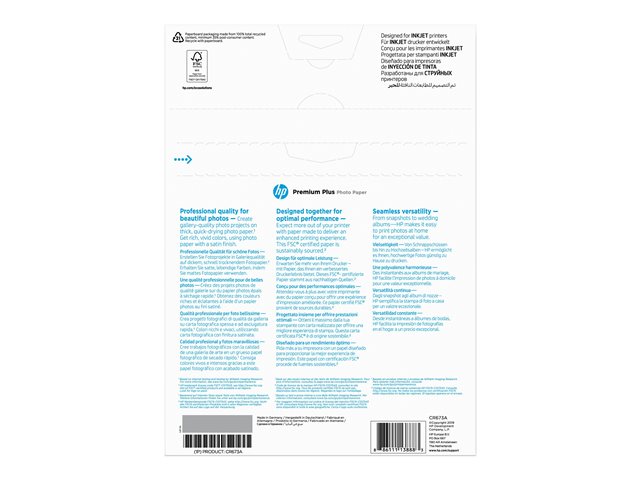 HP Premium Plus Photo Paper - Semi-glossy - A4 (210 x 297 mm) - 300 g/m² - 20 sheet(s) photo paper - for Officejet 52XX, 6000, 6000 E609, 68XX, 7000 E809, 80XX, Photosmart B110, Wireless B110