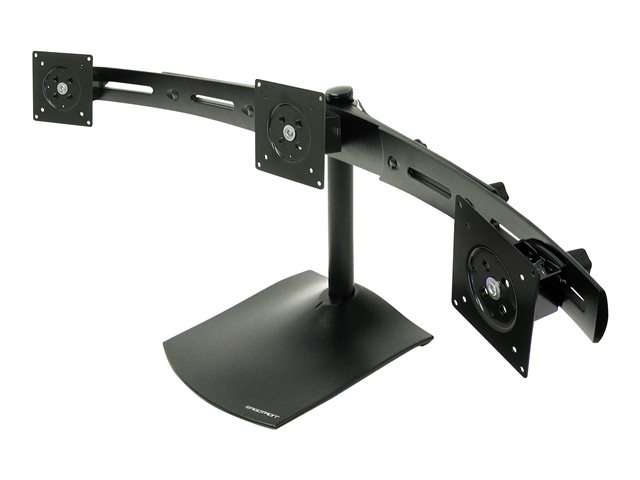 Ergotron DS100 Triple-Monitor Desk Stand - Stand - for 3 LCD displays - aluminium, steel - black - screen size: up to 21\" - desk-mountable