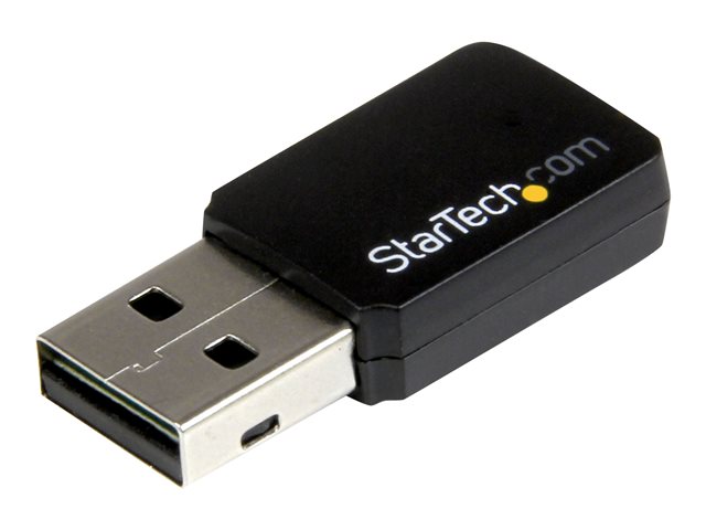 StarTech.com USB 2.0 AC600 Mini Dual Band Wireless-AC Network Adapter - 1T1R 802.11ac WiFi Adapter - 2.4GHz / 5GHz USB Wireless (USB433WACDB) - Network adapter - USB 2.0 - Wi-Fi 5 - black