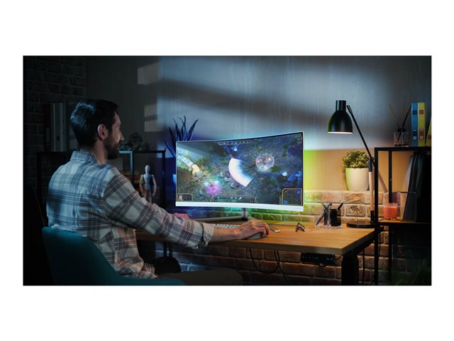 Philips Evnia 5000 34M2C5501A - LED monitor - gaming - curved - 34\" - 3440 x 1400 WQHD @ 180 Hz - Fast VA - 300 cd/m² - 4000:1 - DisplayHDR 400 - 0.5 ms - 2xHDMI, DisplayPort - speakers - white