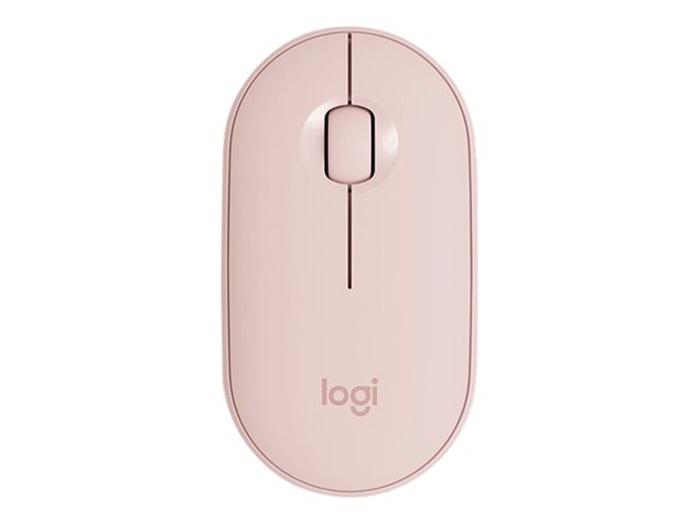 Logitech Pebble M350 - Mouse - optical - 3 buttons - wireless - 2.4 GHz, Bluetooth - USB wireless receiver - rose