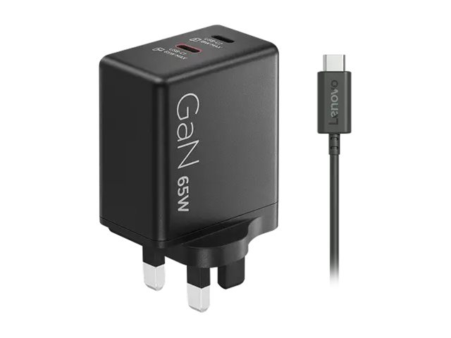 Lenovo Dual USB-C 65W GaN Charger Black