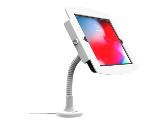 Compulocks Space Flex iPad Enclosure Stand - Mounting kit (flexible arm, enclosure) - for tablet - lockable - high-grade aluminium - white - screen size: 10.2\" - wall-mountable, surface mountable, counter top - for Apple 10.2-inch iPad (7th generation, 8th generation)