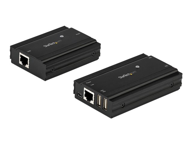 StarTech.com 4 Port USB 2.0 Extender Hub over Single CAT5e/CAT6 Ethernet Cable (RJ45), 330ft (100m), USB Extender Adapter, Externally Powered, 480 Mbps, Metal USB Extender Kit - Power/Link LEDs (USB2004EXT100) - USB extender - USB 2.0 - over CAT 5e/6