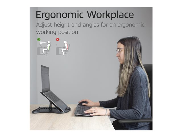 Foldable laptop stand with 7 height sett