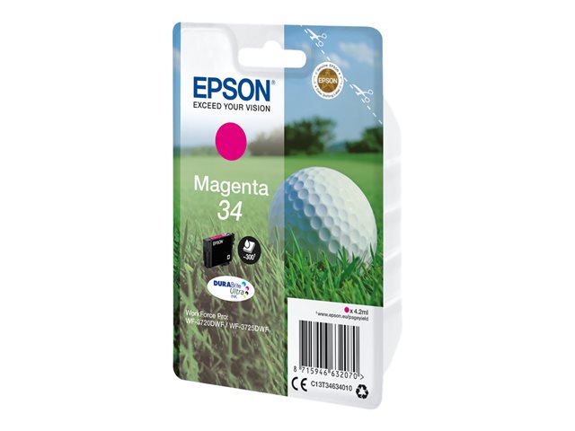 Epson 34 - 4.2 ml - magenta - original - ink cartridge - for WorkForce Pro WF-3720DWF, WF-3725DWF