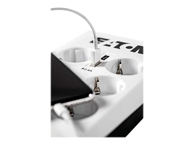 Eaton Protection Box - Surge protector - AC 220-250 V - 2500 Watt - output connectors: 8 - white