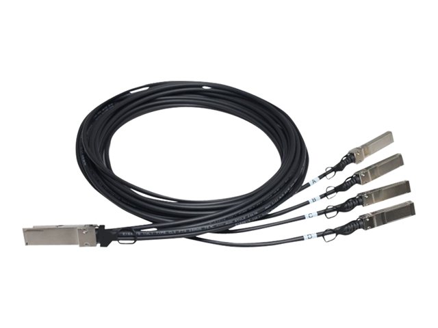 HPE X240 Direct Attach Copper Splitter Cable - Network cable - SFP+ to QSFP+ - 5 m - for HPE 5900AF-48, Edgeline e920, FlexFabric 1.92, 11908, 12900, 12902, ProLiant e910t 2U