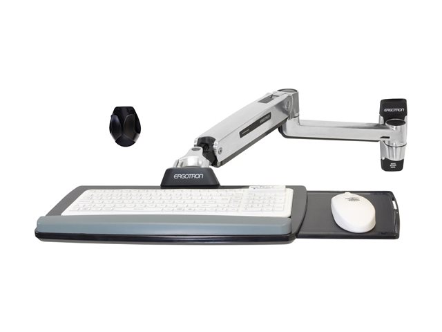 Ergotron LX - Mounting kit (sit-stand arm, extension, base, keyboard tray, slide-out mouse tray, wrist rest, mouse holder) - for keyboard / mouse - polished aluminium - wall-mountable - for P/N: 45-353-026