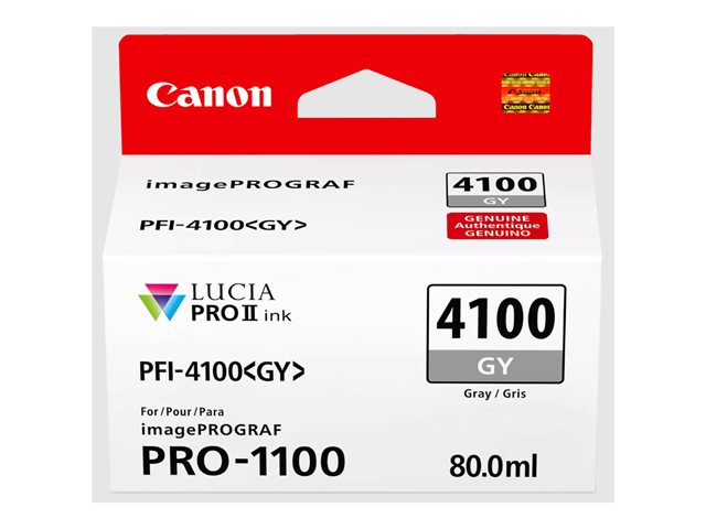 Canon PFI-4100 GY - 80 ml - grey - original - hanging box - ink tank - for imagePROGRAF PRO-1100