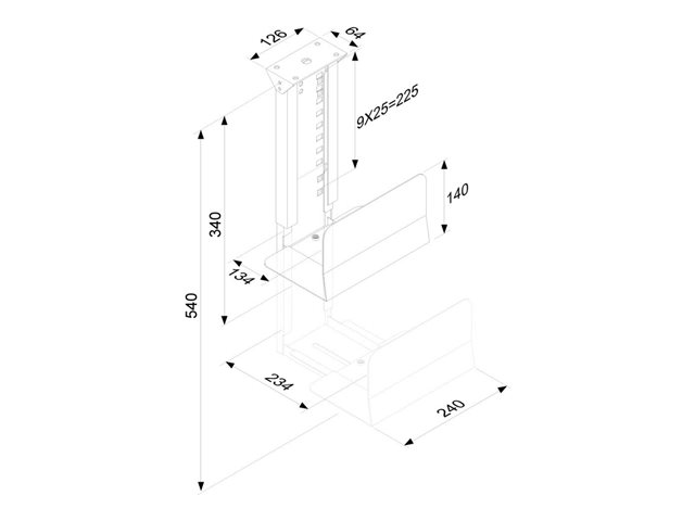 Neomounts CPU-D200 - Mounting kit (CPU mount) - fixed - black - under-the-desk