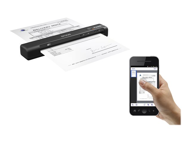 Epson WorkForce ES-60W - Sheetfed scanner - Contact Image Sensor (CIS) - A4 - 600 dpi x 600 dpi - up to 300 scans per day - USB 2.0, Wi-Fi(n)