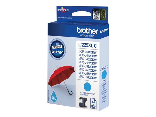 Brother LC225XLC - Cyan - original - ink cartridge - for Brother DCP-J4120, MFC-J4420, J4620, J5320, J5620, J5625, J5720, Business Smart MFC-J4420