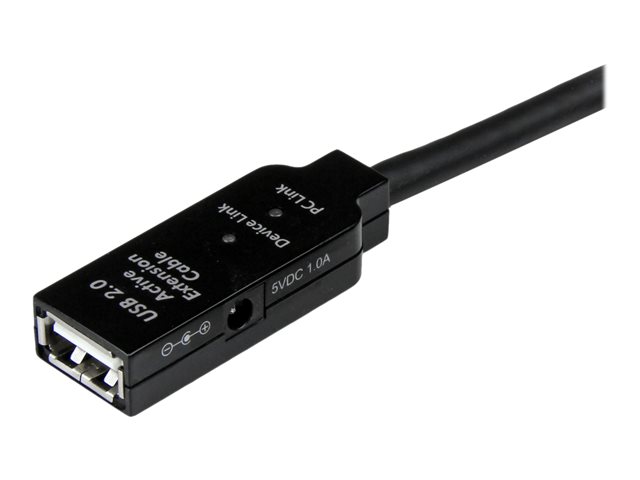 StarTech.com 5m USB 2.0 Active Extension Cable M/F - 5 meter USB A Male to USB A Female USB 2.0 Repeater / Extender Cable - Black - 15ft (USB2AAEXT5M) - USB extension cable - USB (F) to USB (M) - USB 2.0 - 5 m - active - black - for P/N: LTUB1MBK, SVA5H2NEUA, UUSBOTG