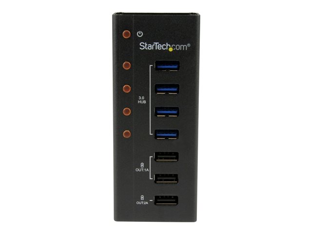 StarTech.com 7 Port USB 3.0 Charging Hub - 4 x USB-A, 3 x USB-A Dedicated Charging Ports - Powered Mountable USB Charging Station (ST4300U3C3) - Hub - 4 x SuperSpeed USB 3.0 - desktop - for P/N: PEXUSB3S3GE, SVA12M5NA, USB312SAT3CB, USB315CB2M, USBLT1MWS, USBLTM1MBK, USBLTM1MWH