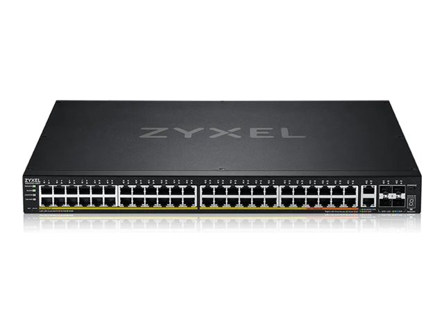 Zyxel XGS2220 Series XGS2220-54FP - Switch - L3 access, NebulaFLEX Cloud, 960 W - Managed - 48 x Gigabit Ethernet + 6 x 10 Gigabit (uplink) - desktop, rack-mountable - PoE++ (960 W)