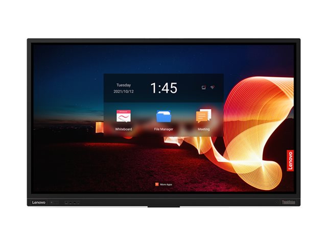 Lenovo ThinkVision T75 - 75\" Diagonal Class LED-backlit LCD display - interactive - with touchscreen (multi touch) / 8-microphone array / 4K camera - Smart TV - Android - 4K UHD (2160p) 3840 x 2160 - HDR - Direct LED
