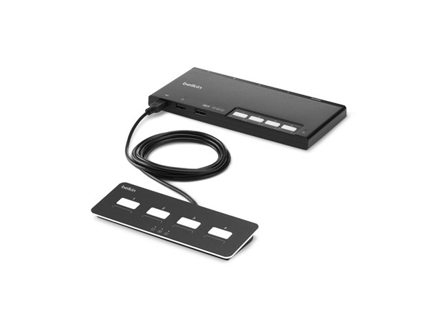 Belkin Modular Secure - KVM switch - 4 x KVM port(s) - 1 local user - desktop - TAA Compliant