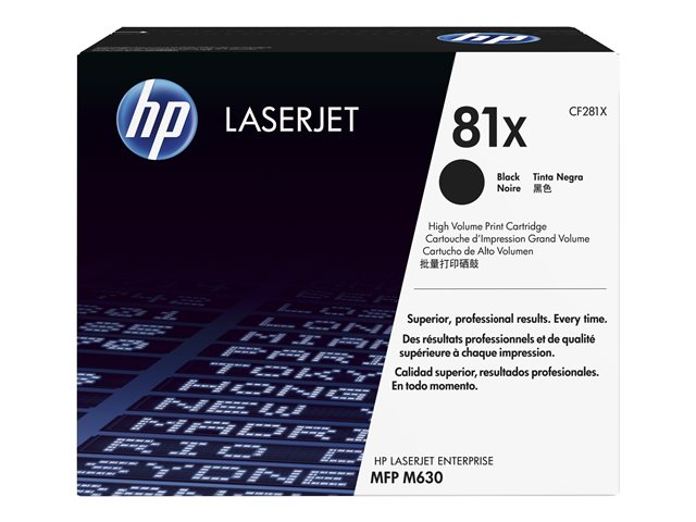 HP 81X - High Yield - black - original - LaserJet - toner cartridge (CF281X) - for LaserJet Enterprise MFP M630, LaserJet Enterprise Flow MFP M630