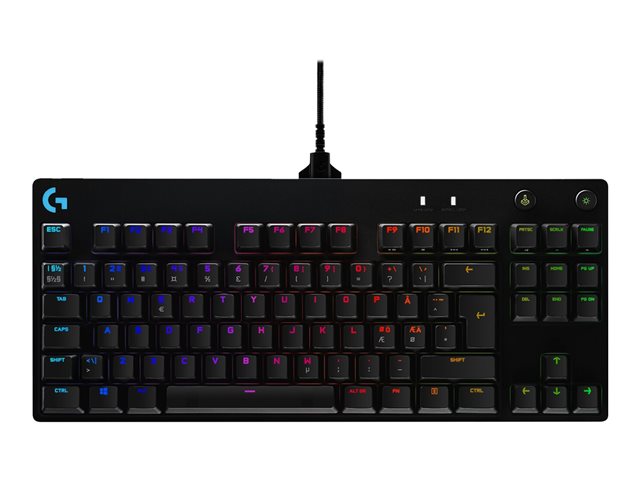 Logitech G Pro Mechanical Gaming Keyboard - Keyboard - backlit - USB - France - key switch: GX Blue Clicky - black
