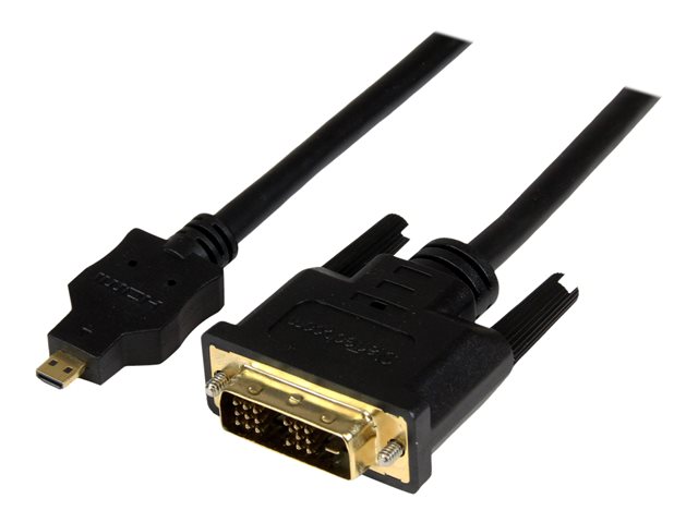 StarTech.com 1m Micro HDMI to DVI-D Cable - M/M - Video cable - HDMI / DVI - DVI-D (M) to micro HDMI (M) - 3.3 ft - shielded - black - HDDDVIMM1M - Adapter cable - DVI-D male to 19 pin micro HDMI Type D male - 1 m - shielded - black