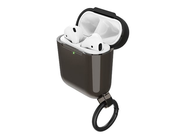 OtterBox Ispra Series - Case for wireless earphones - polycarbonate, zinc alloy, thermoplastic elastomer (TPE) - black hole - for Apple AirPods (1st generation, 2nd generation)