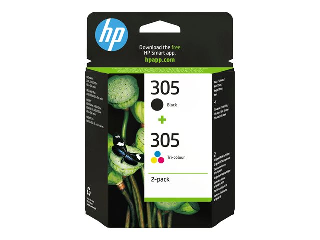 HP 305 2-PACK TRI-COLOR/BLACK ORIGINAL I