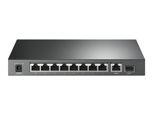 TP-Link TL-SG1210P - Switch - unmanaged - 8 x 10/100/1000 (PoE+) + 1 x 10/100/1000 (uplink) + 1 x Gigabit SFP (uplink) - desktop - PoE+ (63 W)