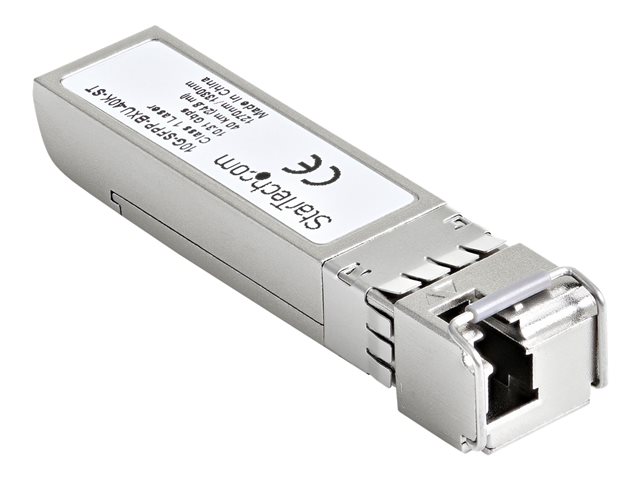 StarTech.com Brocade 10G-SFPP-BXU-40K Compatible SFP+ Module, 10GBASE-BX-U, 10 Gigabit Ethernet Bi-Directional (BiDi) Fiber Single Strand SFP+, LC 40km, Mini GBIC Transceiver SFP+ Module - Lifetime Warranty (10G-SFPP-BXU-40K-ST) - SFP+ transceiver module (equivalent to: Brocade 10G-SFPP-BXU-40K) - 10 GigE - 10GBase-BX - LC single-mode - up to 40 km - 1270 nm / 1330 nm