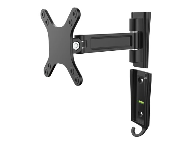 StarTech.com Monitor Wall Mount - Single Swivel - Supports Monitors 13\" to 34\" - VESA Monitor Wall Mount Bracket - Black (ARMWALLS) - Adjustable arm (mounting plate) - for monitor / flat panel - aluminium - black - screen size: 13\"-34\"