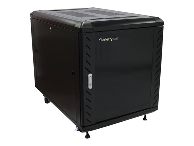 StarTech.com 12U AV Rack Cabinet - Network Rack with Glass Door - 19 inch Computer Cabinet for Server Room or Office (RK1236BKF) - Rack cabinet - black - 12U - 36\"