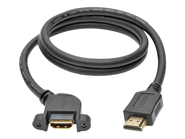 High-Speed HDMI Cable with Ethernet Digital Video with Audio M/F Panel Mount 3 ft. 0.91 m