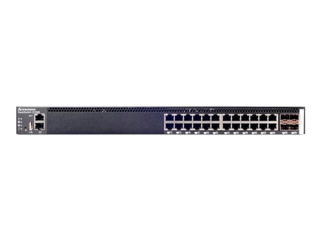 Lenovo RackSwitch G7028 - Switch - Managed - 24 x 10/100/1000 + 4 x 1 Gigabit / 10 Gigabit SFP+ - rack-mountable - for ThinkAgile HX3721 Certified Node 7Y88