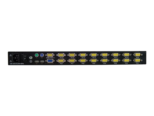 StarTech.com 16 Port Rackmount KVM Console w/ Cables - Integrated KVM Switch w/ 17\" LCD - 1U LCD KVM Drawer 50000 MTBF - USB + VGA Support (RKCONS1716K) - KVM console with KVM switch - 16 ports - PS/2, USB - 17\" - rack-mountable - 1280 x 1024 @ 60 Hz - 250 cd/m² - 1000:1 - 5 ms - VGA - black - 1U