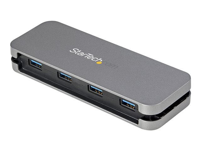 StarTech.com 4 Port USB C Hub - 4x USB-A - 5Gbps USB 3.0 Type-C Hub (USB 3.2/3.1 Gen 1) - Bus Powered - 11\" Long Cable w/ Cable Management (HB30CM4AB) - Hub - 4 x USB 3.2 Gen 1 - desktop
