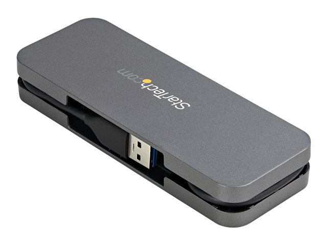 StarTech.com 4 Port USB 3.0 Hub, 4x USB-A, 5Gbps Laptop/Desktop USB Type-A Hub, USB Bus Powered, 11\" Long Cable with Cable Management (HB30AM4AB) - Hub - 4 x USB 3.2 Gen 1 - desktop