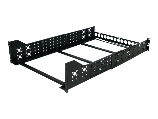 StarTech.com 3U Universal Server Rack Rails - TAA Compliant Fixed Mounting Rails - 19\" Adjustable Depth Rack Mount Rails (UNIRAILS3U) - Rack rail - black - 3U - 19\" - for P/N: RK1233BKM, RK2433BKM, RK2537BKM, RK3236BKF, RK4236BKB, RK4242BK24, RK4242B
