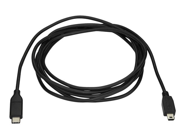 StarTech.com USB C to Mini USB Cable - 6 ft / 2m - M/M - USB 2.0 - Mini USB Cord - USB C to Mini B Cable - USB Type C to Mini USB (USB2CMB2M) - USB cable - 24 pin USB-C (M) to mini-USB Type B (M) - Thunderbolt 3 / USB 2.0 - 2 m - black