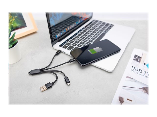 Charger Cable 3-in-1 USB A Lightning+mic