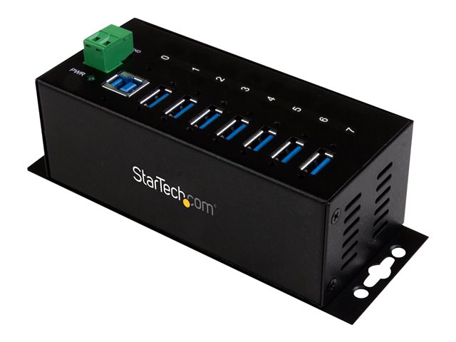 StarTech.com 7-Port USB 3.0 Hub - Metal Industrial USB-A Hub with ESD Protection & 350W Surge Protection - Din Rail, Wall or Desk Mountable - TAA Compliant USB Expander Hub (ST7300USBME) - Hub - 7 x SuperSpeed USB 3.0 - DIN rail mountable, wall-mountable - DC power - for P/N: ITB20D3250, USB312SAT3CB, USB315CB2M, USBLT1MWS, USBLT2MBR, USBLTM1MBK, USBLTM1MWH