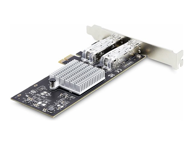 StarTech.com 2-Port GbE SFP Network Card, PCIe 2.0 x1, Intel I350-AM2 2x 1GbE Controller, 1000BASE Copper/Fiber Optic, Dual-Port Gigabit Ethernet NIC, Desktop/Server Backplanes - Windows and Linux Compatible (P021GI-NETWORK-CARD) - Network adapter - PCIe 2.0 - Gigabit SFP x 2 - black