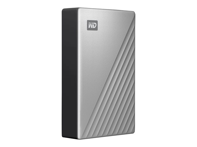 WD My Passport Ultra for Mac WDBPMV0040BSL - Hard drive - encrypted - 4 TB - external (portable) - USB 3.0 (USB-C connector) - 256-bit AES - silver