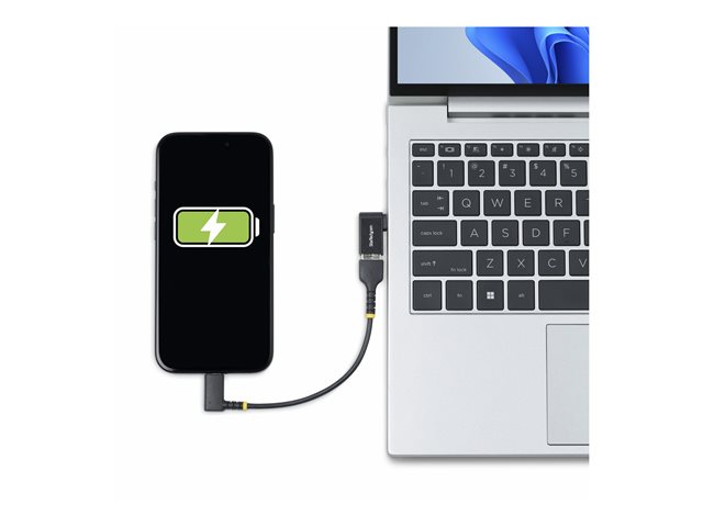 StarTech.com Right Angled USB-C to USB-A Adapter, USB 5Gbps, Compact USB-C Male to USB-A Female Adapter, Metal Housing, M/F - USB adapter - 24 pin USB-C (M) right-angled to USB (F) - USB 3.2 Gen 1 - 5 V - 3 A - passive, up to 5 Gbps data transfer rat