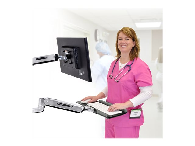 Ergotron LX - Mounting kit (sit-stand arm, extension, base, keyboard tray, slide-out mouse tray, wrist rest, mouse holder) - for keyboard / mouse - polished aluminium - wall-mountable - for P/N: 45-353-026