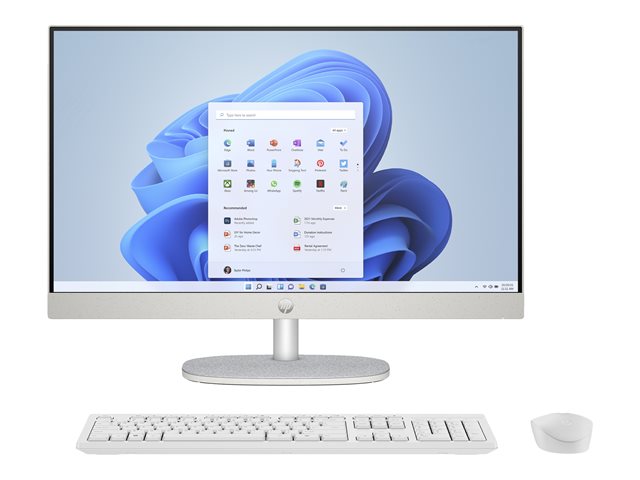HP 24-cr1014nb - All-in-one Core Ultra 5 125H / up to 4.5 GHz - RAM 16 GB - SSD 512 GB - NVMe - Intel Arc Graphics - Gigabit Ethernet, IEEE 802.11ax (Wi-Fi 6), Bluetooth 5.3 - Win 11 Home - monitor: LED 23.8\" 1920 x 1080 (Full HD) - shell white, textured finish