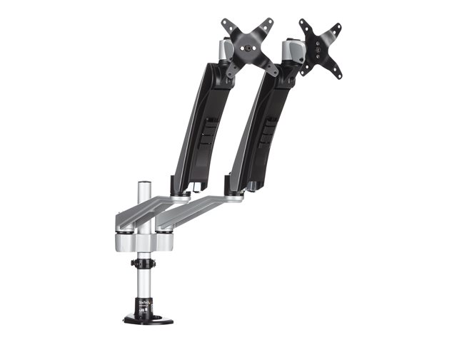 StarTech.com Desk Mount Dual Monitor Arm - Full Motion Articulating Arms - Premium Dual Monitor Stand - For up to 30\" (19.8lb/9kg) VESA Mount Monitors - Tool-less Assembly - Steel & Aluminum - Mounting kit (desk mount, grommet clamp) - full-motion - for LCD display - plastic, aluminium, steel - black, silver - screen size: 30\" - for P/N: ACCSMNT, DK30A2DH, DK30C2DAGPD, DK30C2HAGPD, PXT101YUK, TB3DK2DPM2, TB3DK2DPPD