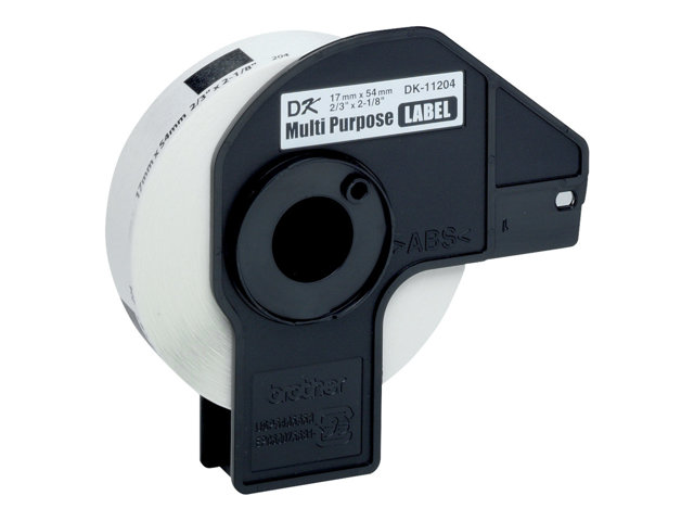 Brother DK-11204 - Black on white - 17 x 54 mm 400 label(s) (1 roll(s) x 400) multi-purpose labels - for Brother QL-1050, 1060, 1110, 500, 550, 560, 570, 580, 600, 650, 700, 710, 720, 820