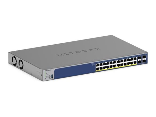 NETGEAR Smart GS728TXP - V3 - switch - L3 Lite - smart - 24 x 10/100/1000 (PoE+) + 4 x SFP+ - desktop, rack-mountable - PoE+ (190 W)