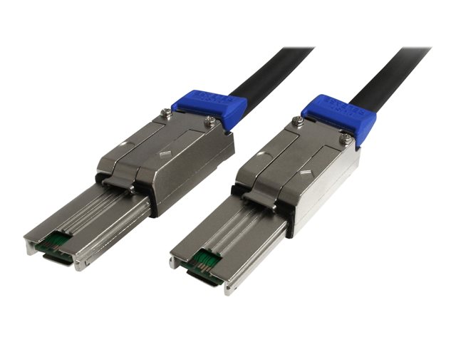 StarTech.com 1m External Mini SAS Cable - Serial Attached SCSI SFF-8088 to SFF-8088 - 2x SFF-8088 (M) - 1 meter, Black (ISAS88881) - SAS external cable - TAA Compliant - SAS 6Gbit/s - 4-Lane - 26 pin 4x Shielded Mini MultiLane SAS (SFF-8088) (P) to 26 pin 4x Shielded Mini MultiLane SAS (SFF-8088) (P) - 1 m - latched - black
