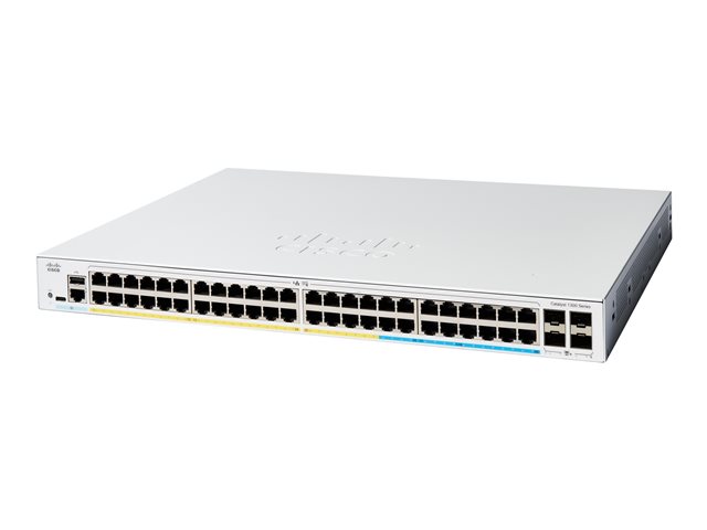 Cisco Catalyst 1300-48T-4G - Switch - L3 - Managed - 48 x 10/100/1000Base-T + 4 x 10 Gigabit SFP+ - rack-mountable - remanufactured